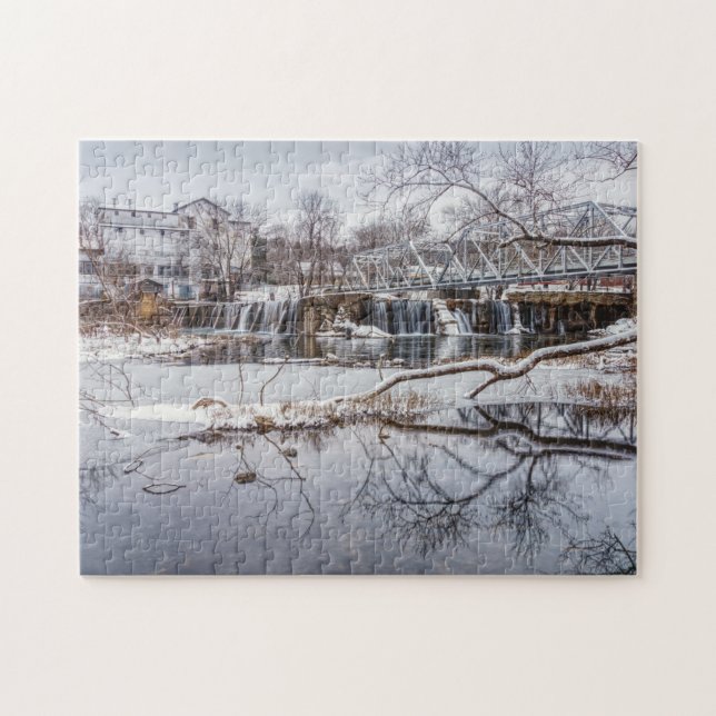 Snow At Finley Dam Jigsaw Puzzle (Horizontal)