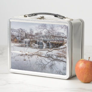 Snow At Finley Dam Metal Lunch Box