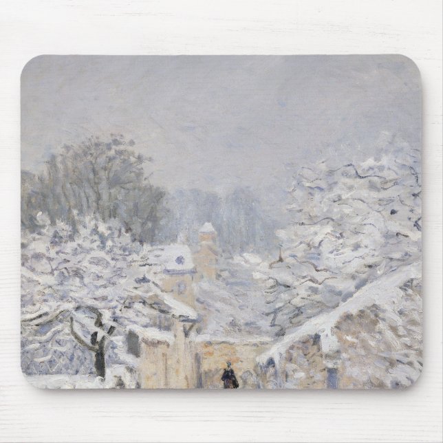 Snow at Louveciennes, 1878 Mouse Mat (Front)