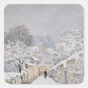 Snow at Louveciennes, 1878 Square Sticker