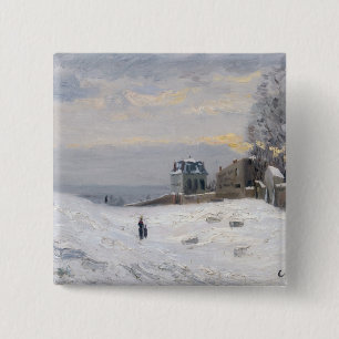 Snow at Montmartre, 1869 15 Cm Square Badge