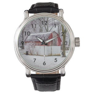 Snow At The Red Barn Watch