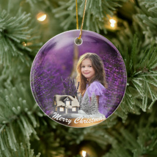 snow ball glass picture ceramic tree decoration