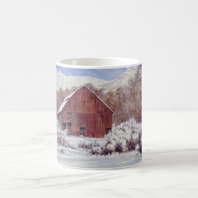 Snow Barn in the Mountains- mug (Center)