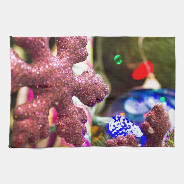 Snow Bauble Tea Towel (Horizontal)