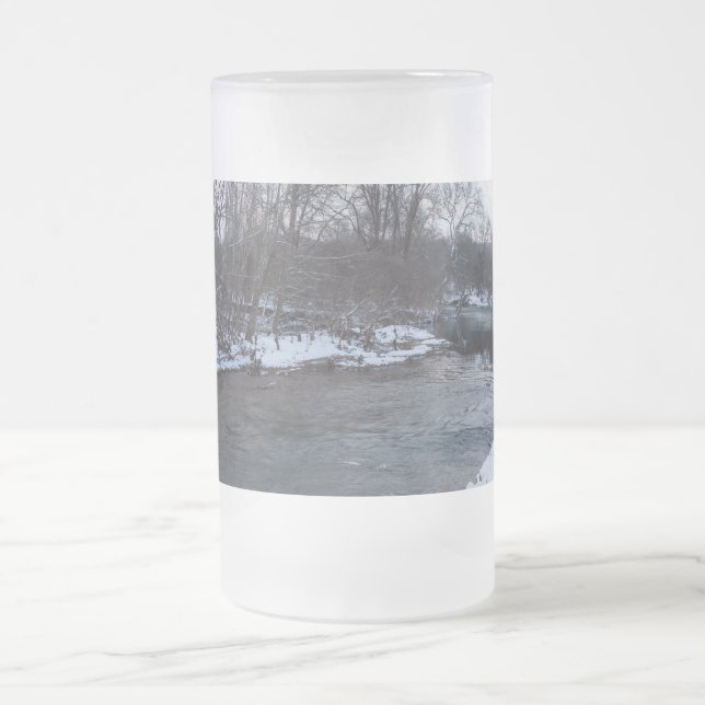 Snow Beauty James River Frosted Glass Beer Mug (Center)