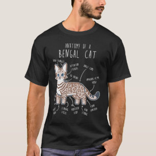Snow Bengal Cat Seal Lynx Anatomy, Funny Cute Pet  T-Shirt