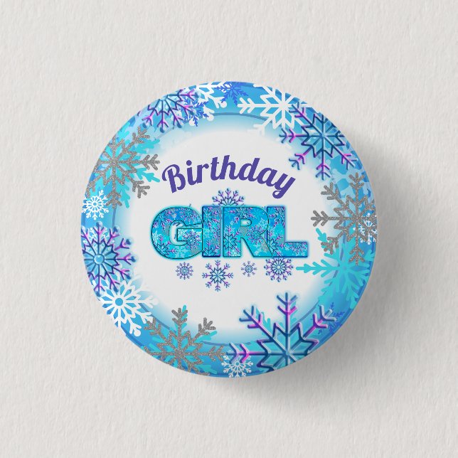 Snow  Birthday frozen  Shirt 3 Cm Round Badge (Front)