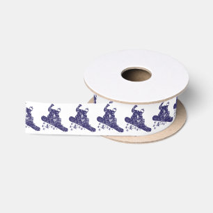 Snow-Boarder Satin Ribbon