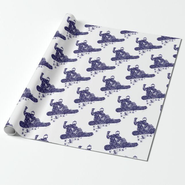Snow-Boarder Wrapping Paper (Unrolled)