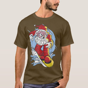 Snow boarding Santa Claus Cool Christmas New Year T-Shirt