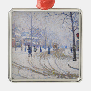 Snow, Boulevard de Clichy, Paris, 1886 Metal Tree Decoration