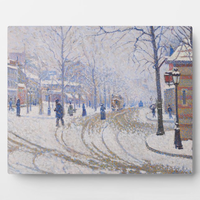 Snow, Boulevard de Clichy, Paris, 1886 Plaque (Front)