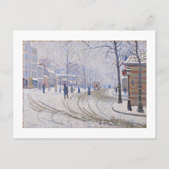 Snow, Boulevard de Clichy, Paris, 1886 Postcard (Front)
