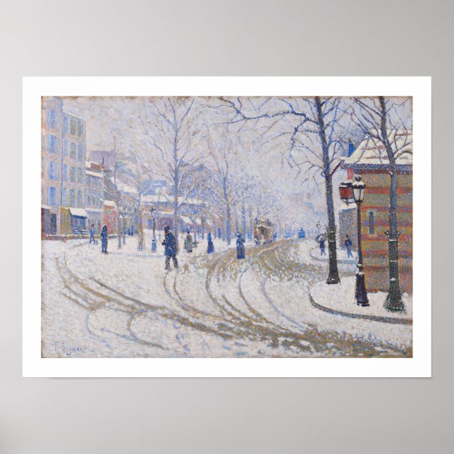 Snow, Boulevard de Clichy, Paris, 1886 Poster (Front)