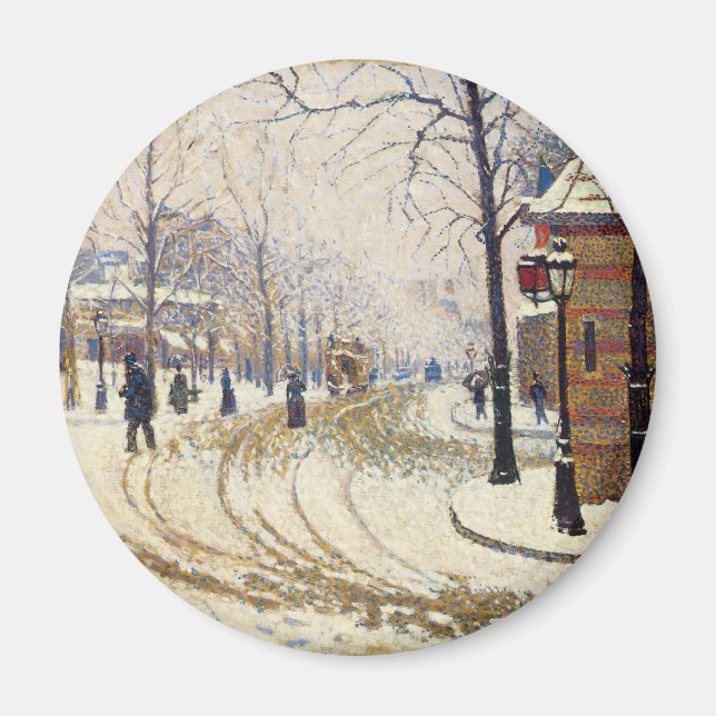 Snow, Boulevard de Clichy, Paris by Paul Signac Magnet (Front)