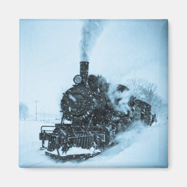 Snow Bound Train Magnet (Front)