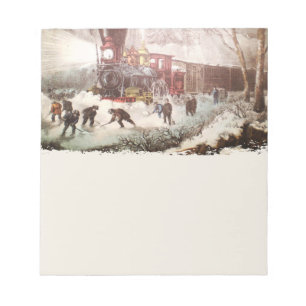 Snow Bound Train Notepad