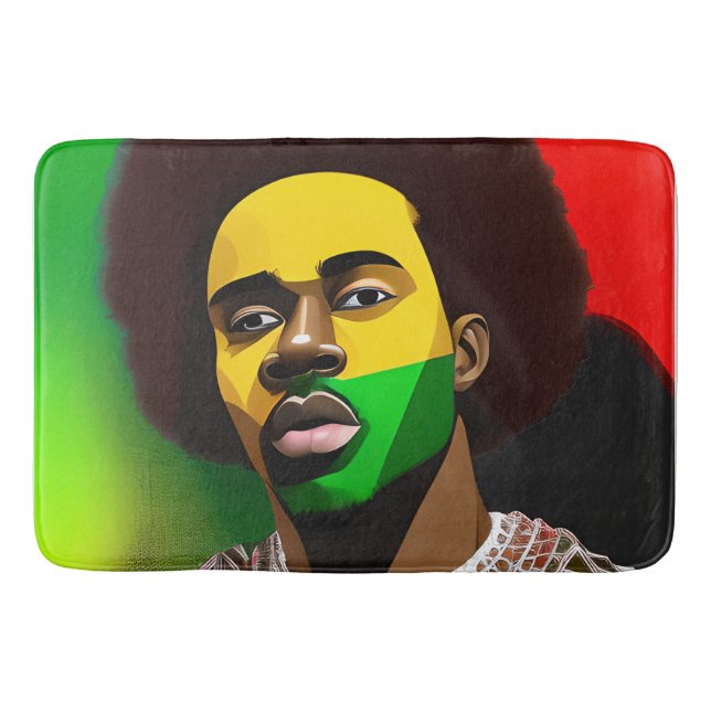 Snow Bruh Winter Black King Melanin Juneteenth Bath Mat (Front)
