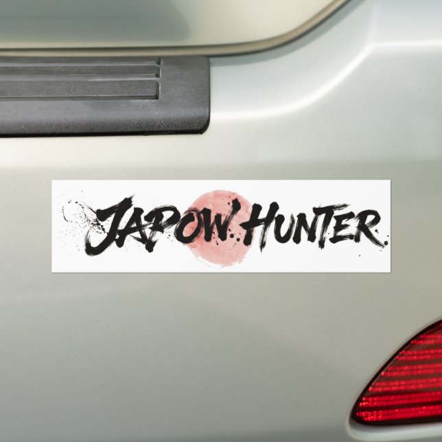 Snow Brush Art - Japow hunter Bumper Sticker (On Car)