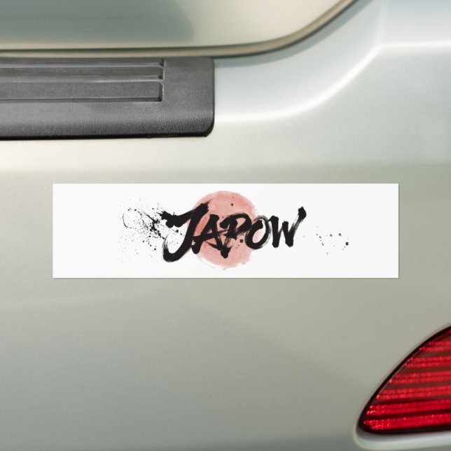 Snow Brush Art - Japow Simple logo Bumper Sticker (On Car)