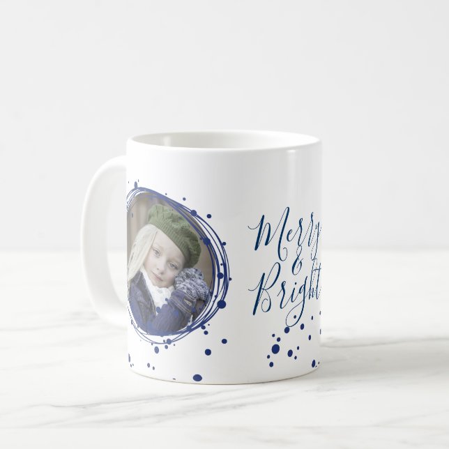 Snow Bubbles Christmas Wreath Holiday Coffee Mug (Front Left)