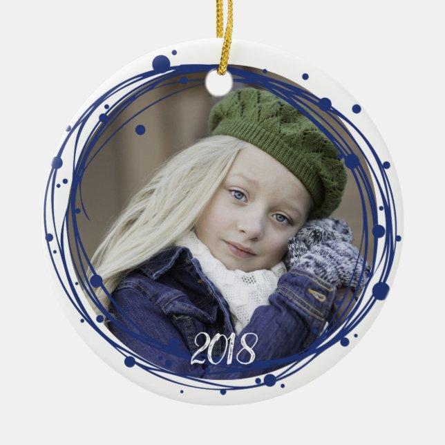 Snow Bubbles Christmas Wreath Ornament (Front)