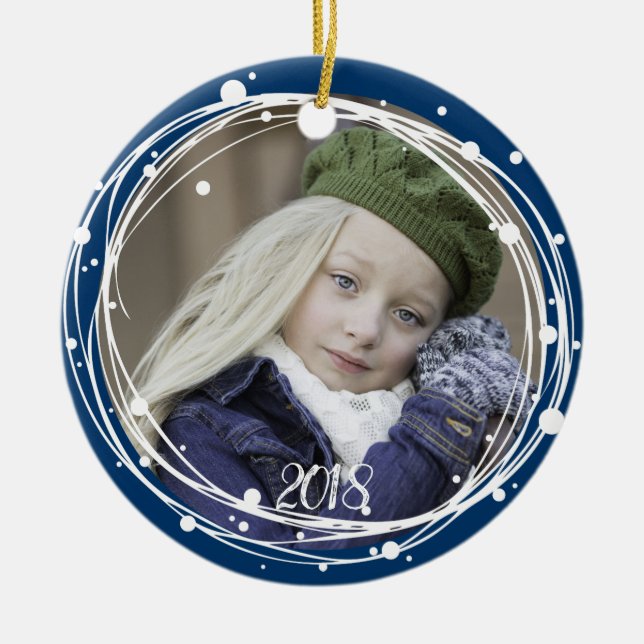 Snow Bubbles Christmas Wreath Ornament (Front)