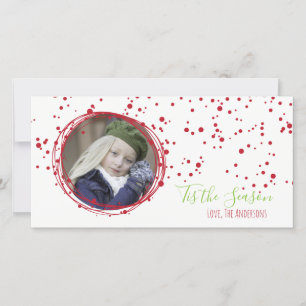 Snow Bubbles Holiday Wreath Photo Card