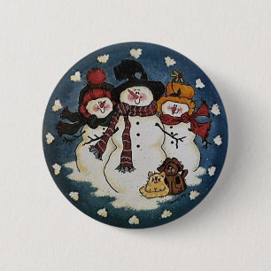Snow Buddies Snowman Button Pin