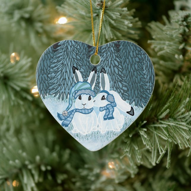Snow Bunnies Ceramic Tree Decoration (Tree)