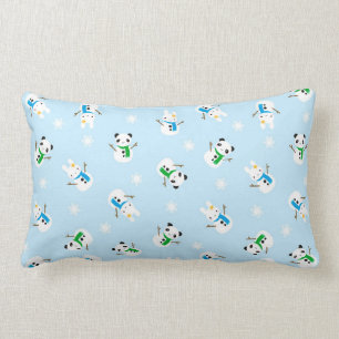 Snow Bunnies & Snow Pandas Lumbar Cushion