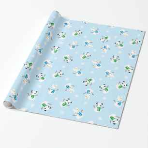 Snow Bunnies & Snow Pandas Wrapping Paper