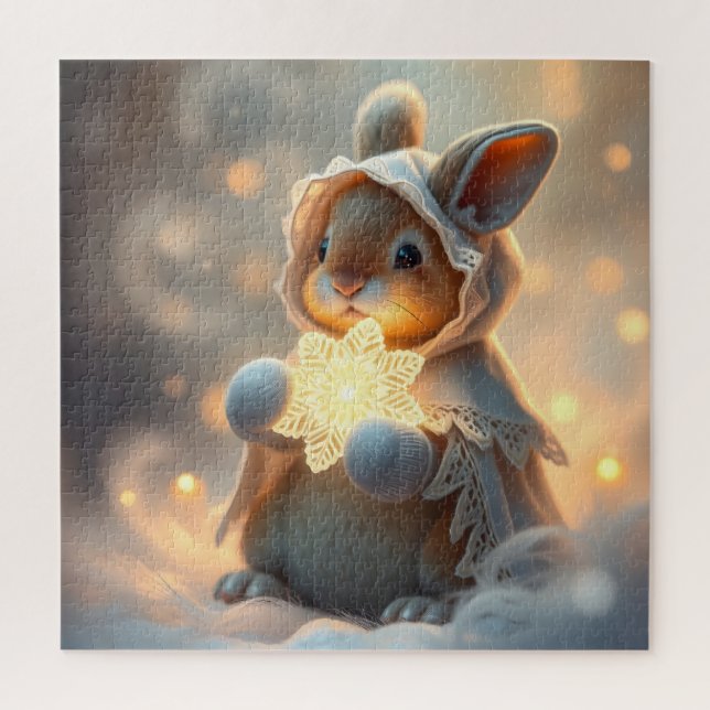 snow bunny ai art Triptych Jigsaw Puzzle (Vertical)