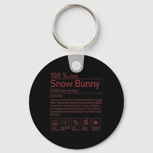 Snow Bunny Definition Funny Trendy Winter Skiing C Key Ring