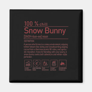 Snow Bunny Definition Funny Trendy Winter Skiing C Magnet