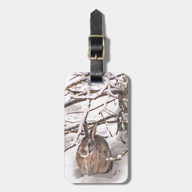 Snow Bunny Luggage Tag (Front Vertical)