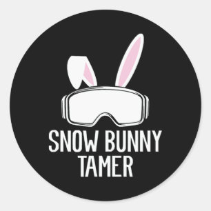 Snow Bunny Tamer Ski Funny Apres Party Skiing Skie Classic Round Sticker