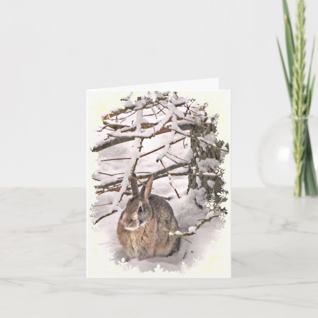 Snow Bunny Thank You Card (Front)