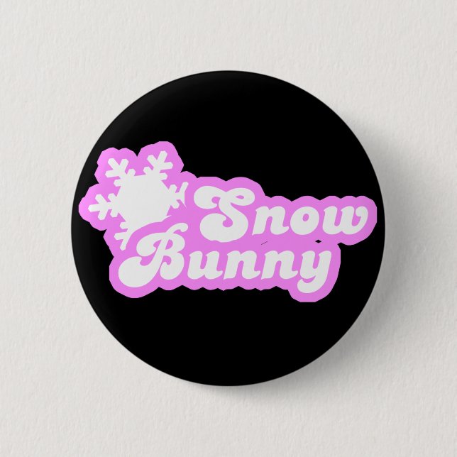 Snow Bunny Winter Pink 6 Cm Round Badge (Front)