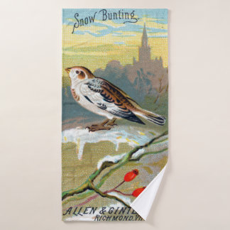 Snow Bunting Bird -  Bath Towel