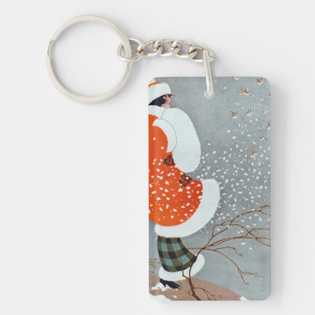Snow Buntings - Will Hammell  Key Ring (Front)