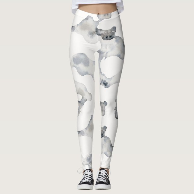Snow Camouflage Pattern Leggings (Front)