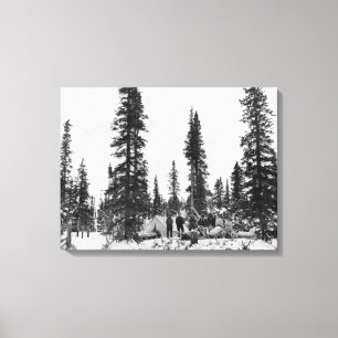 Snow Camping North of the Arctic Circle Canvas Print