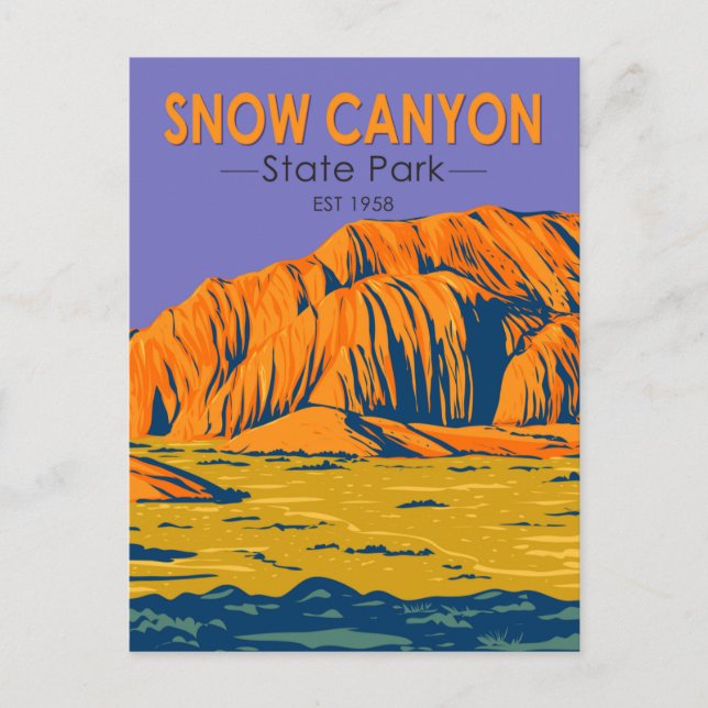 Snow Canyon State Park Utah Vintage Postcard (Front)
