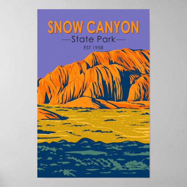 Snow Canyon State Park Utah Vintage Poster (Front)
