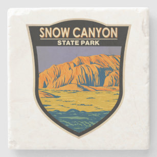 Snow Canyon State Park Utah Vintage Stone Coaster
