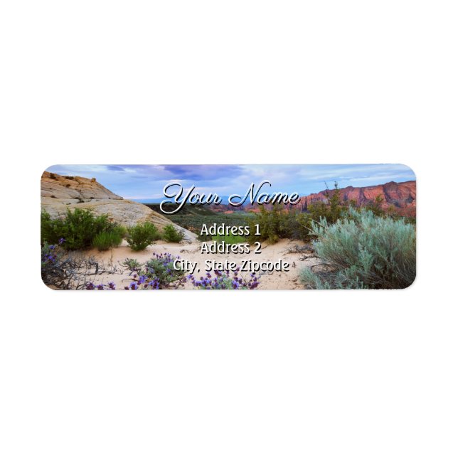 Snow Canyon Utah Spring Return Address Label (Front)