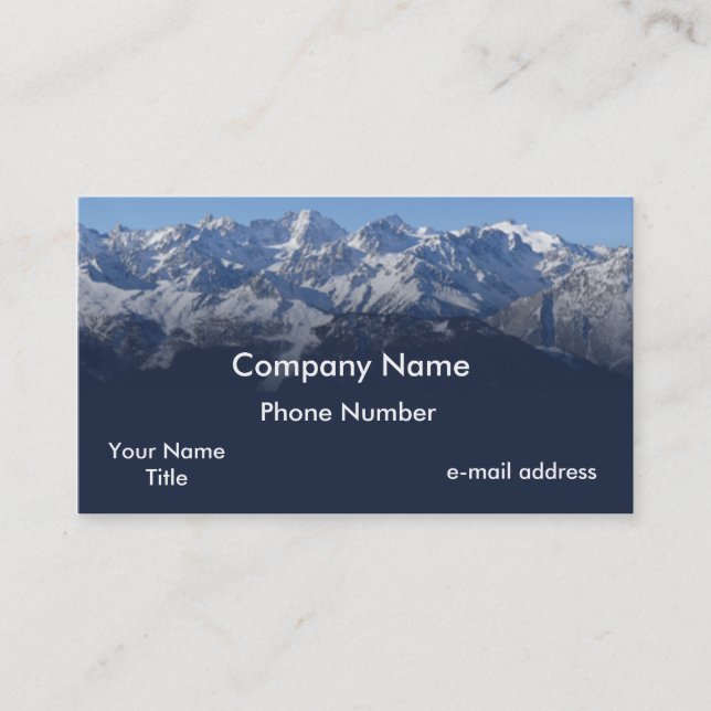 Snow cap mountains photograph business card (Front)
