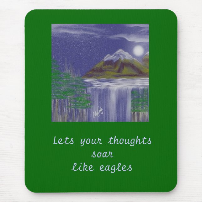 Snow Cap Night Mouse Mat (Front)